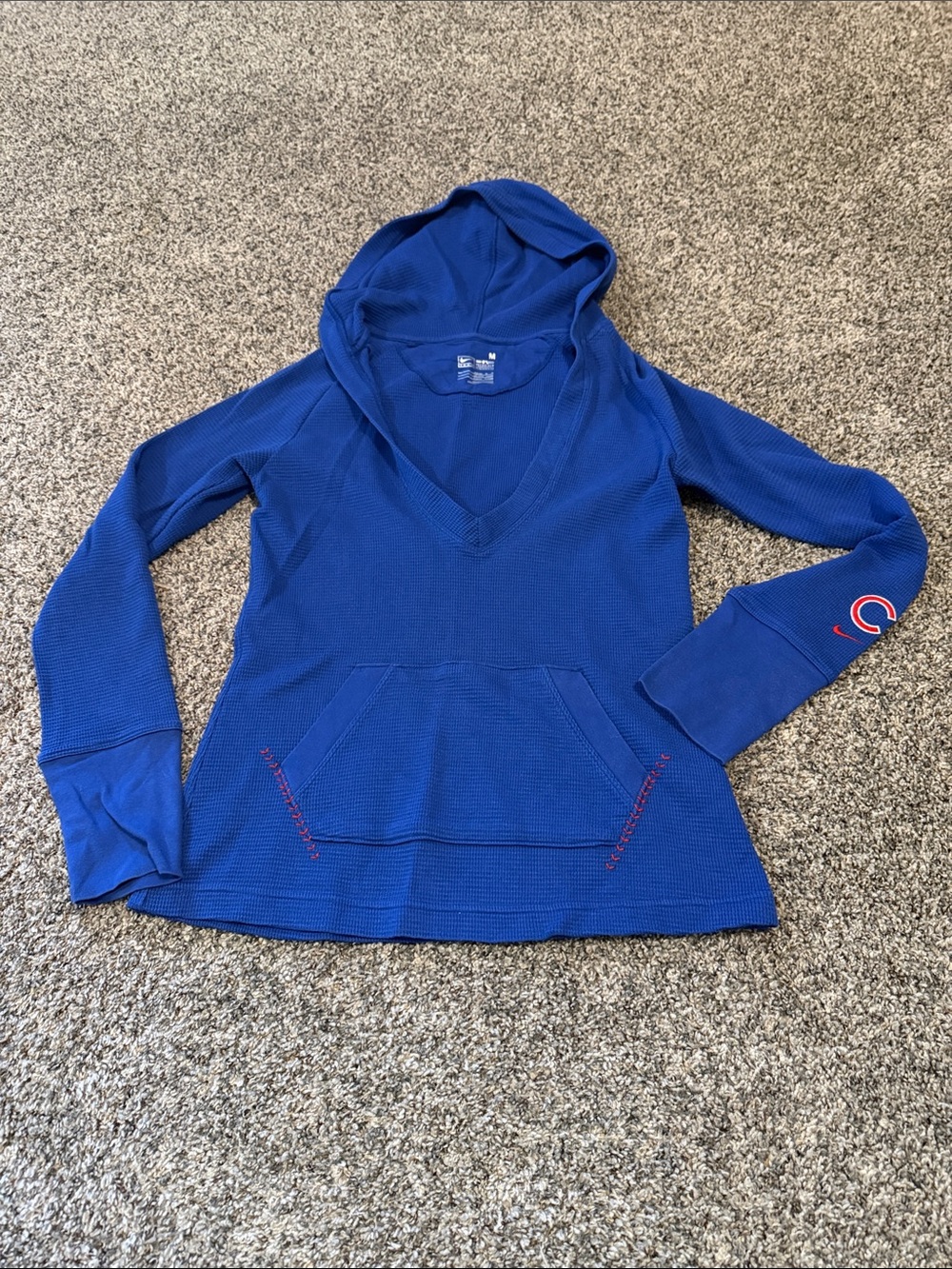 Nike Chicago Cubs Waffle V-Neck Hoodie Size Medium